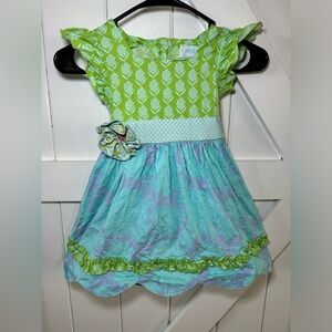 SERENDIPITY BY SHRIMP AND GRITS DRESS KIDS BOW RIBBON‎ BELT WAIST SIZE S (4T-5T)